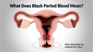 Read more about the article What Does Black Period Blood Mean? Full Guide for Every Woman(2026)